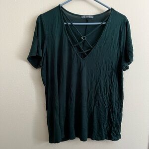 Green Strappy Chest Tee